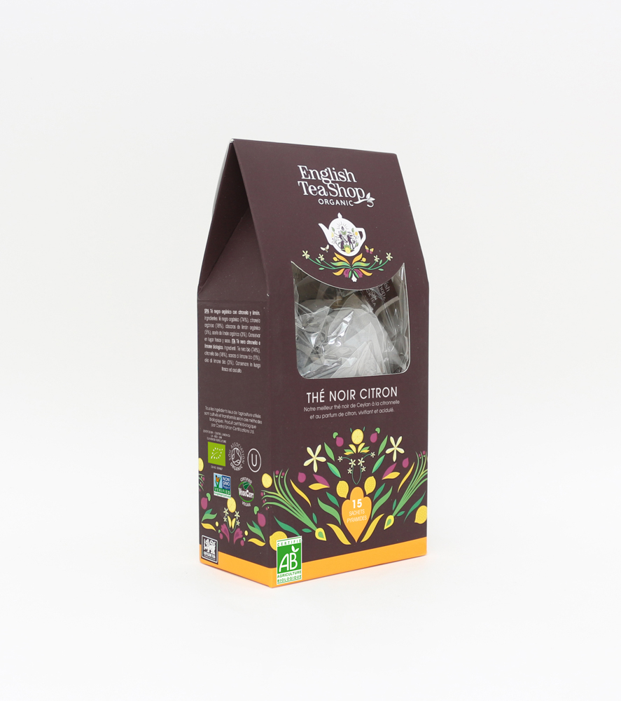 Thé Noir Citron Bio 15 sachets pyramides x6