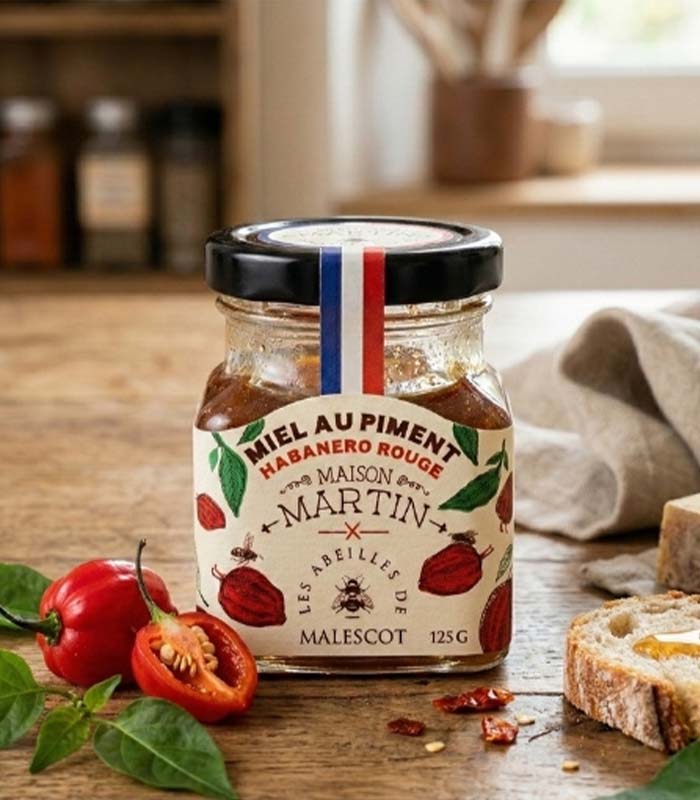 Miel au Piment 125g - x12 Abeilles de Malescot
