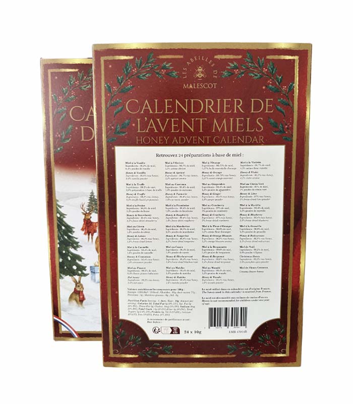Calendrier de l'Avent de 24 Miels (24x10g) - x6 Abeilles de Malescot