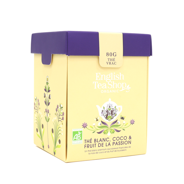 Thé blanc coco passion Bio 80g vrac x6
