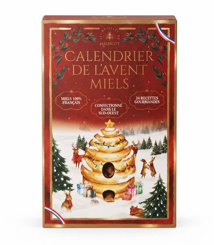 Calendrier de l'Avent de 24 Miels (24x10g) - x6 Abeilles de Malescot