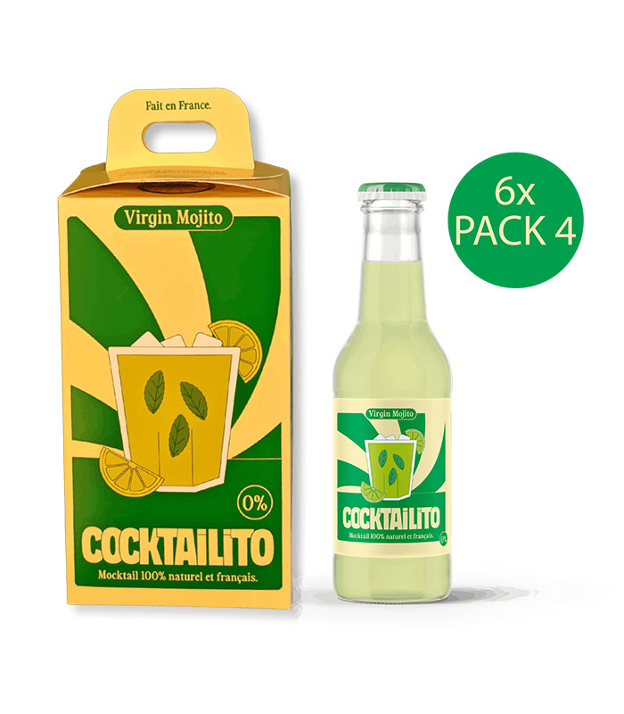 [40120] Pack 4 Virgin Mojito 200ml (0% Alc.) - x6 Cocktailito