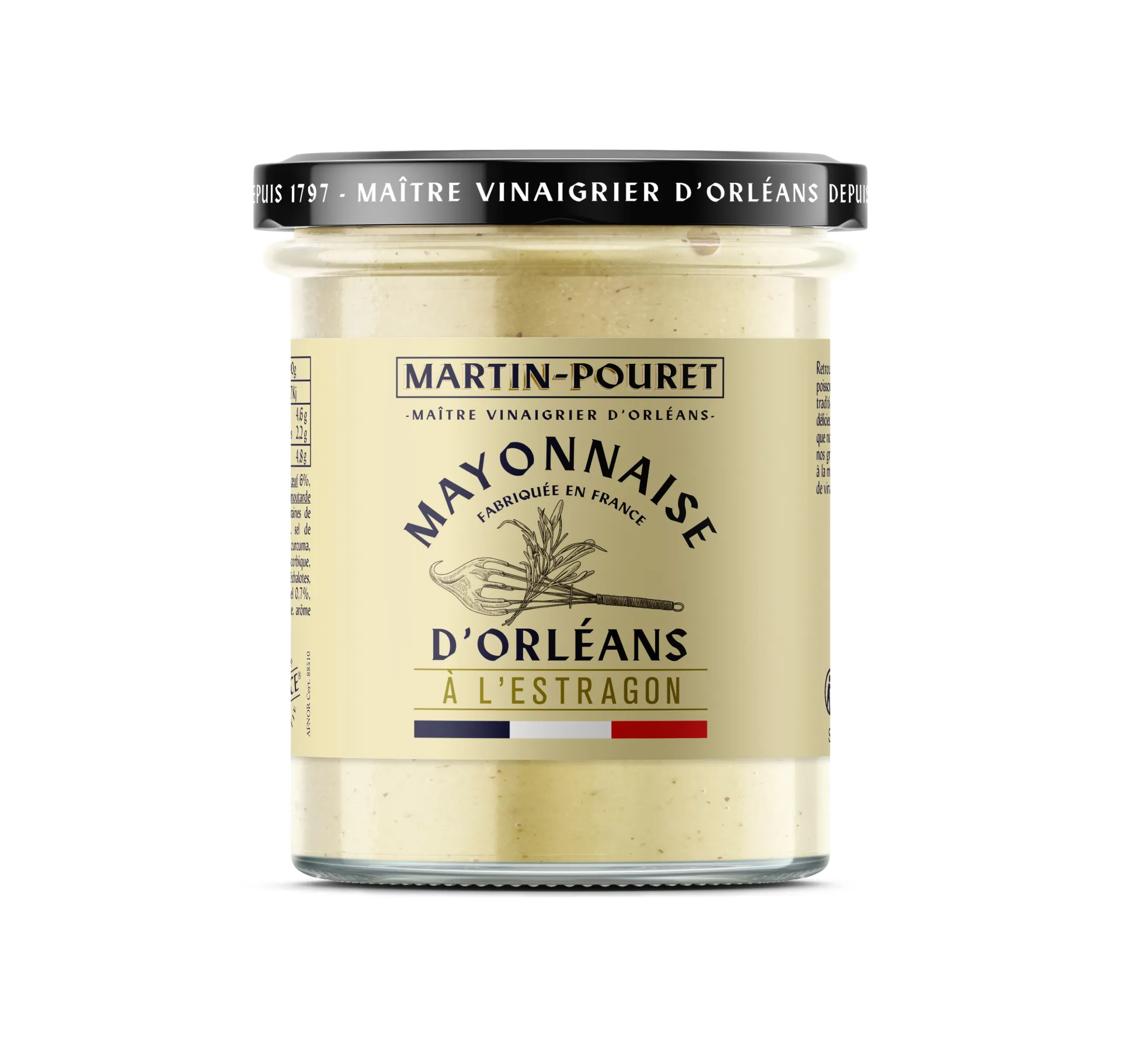 Mayonnaise à la moutarde d'Orléans à l'Estragon 170g - x12 Martin Pouret