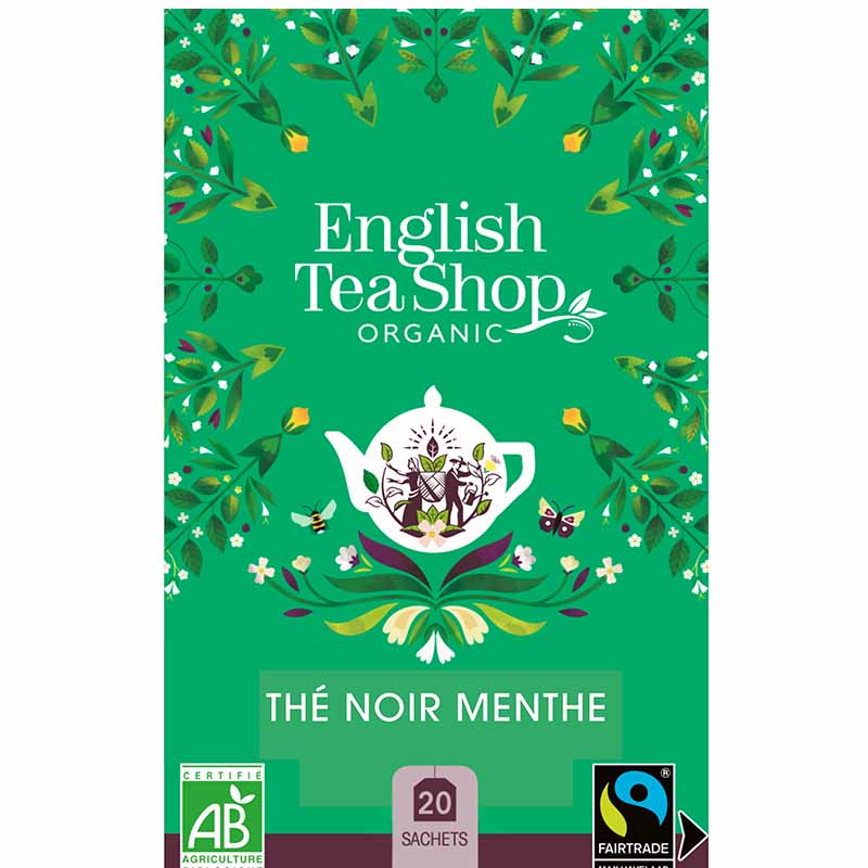 [57772] Thé Noir Menthe Bio 20 sachets x6 ETS