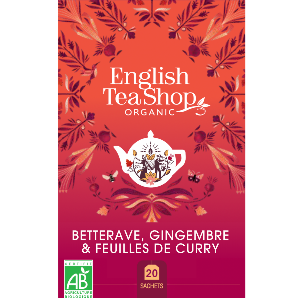 Betterave, Gingembre & Feuilles de Curry Bio 20 sachets x6 English Tea Shop