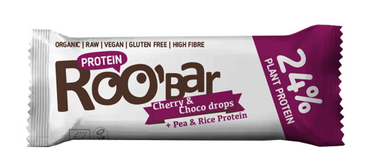 [85084] Barre Protéinée Cerise Chocolat Bio 40g x16 Roo'bar
