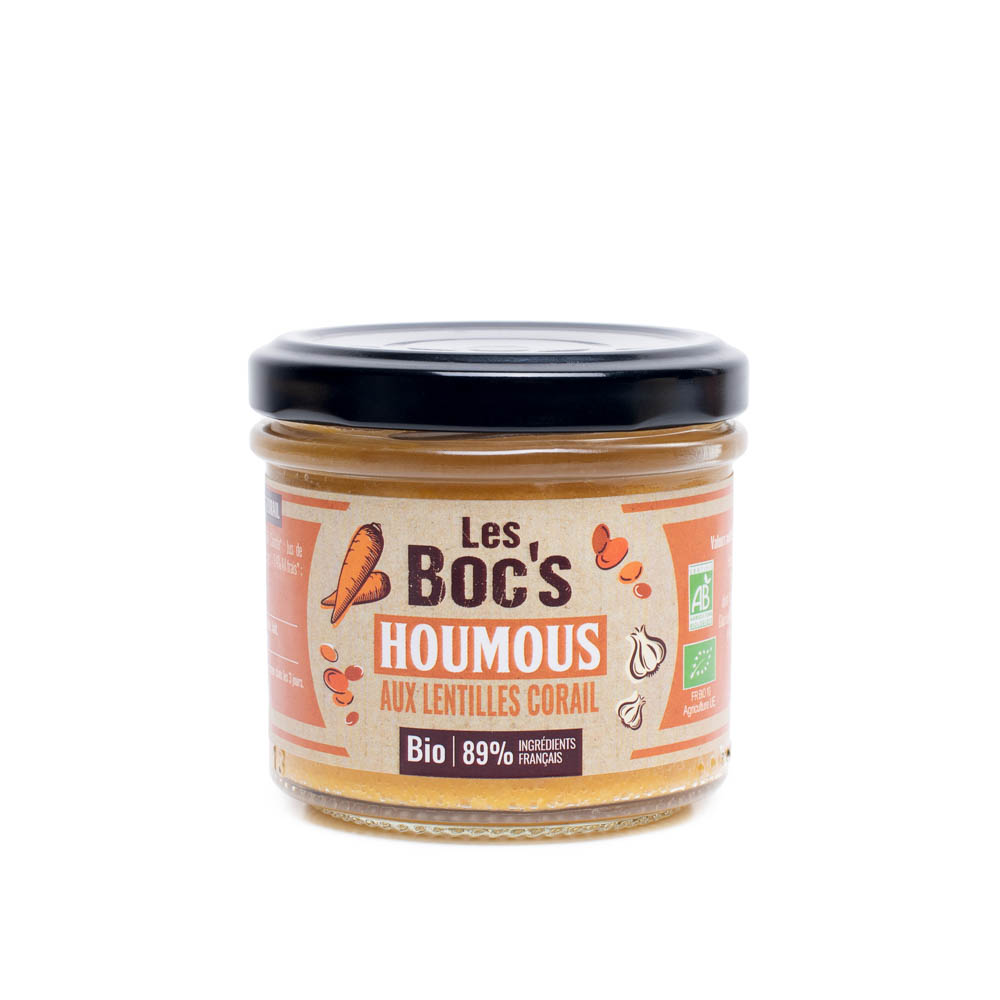 Houmous aux Lentilles Corail Bio 110g x6 Les Boc's