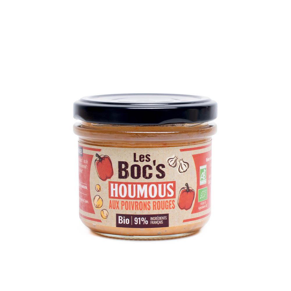 Houmous aux Poivrons Rouges Bio 110g x6 Les Boc's
