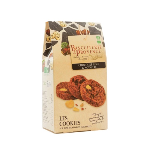 Cookies chocolat noir et noisettes Bio 120g x10 Biscuiterie de Provence