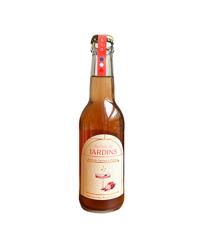Bulles de Jardins - Pétillant sans alcool - Rose de Damas & Gingembre Bio 25 cl x12