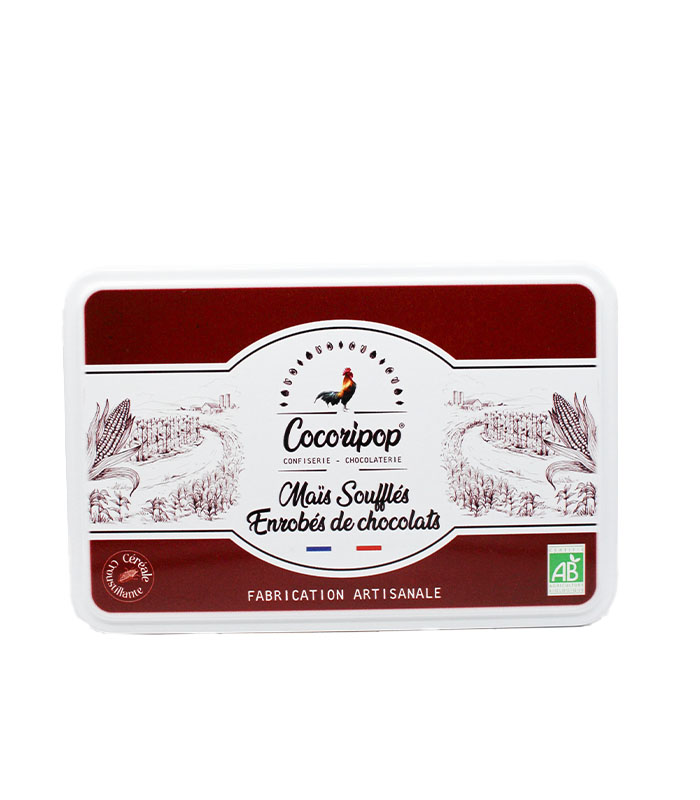 [87657] Boite métal Soufflés Assortiment 3 chocolat Bio x8 Cocoripop
