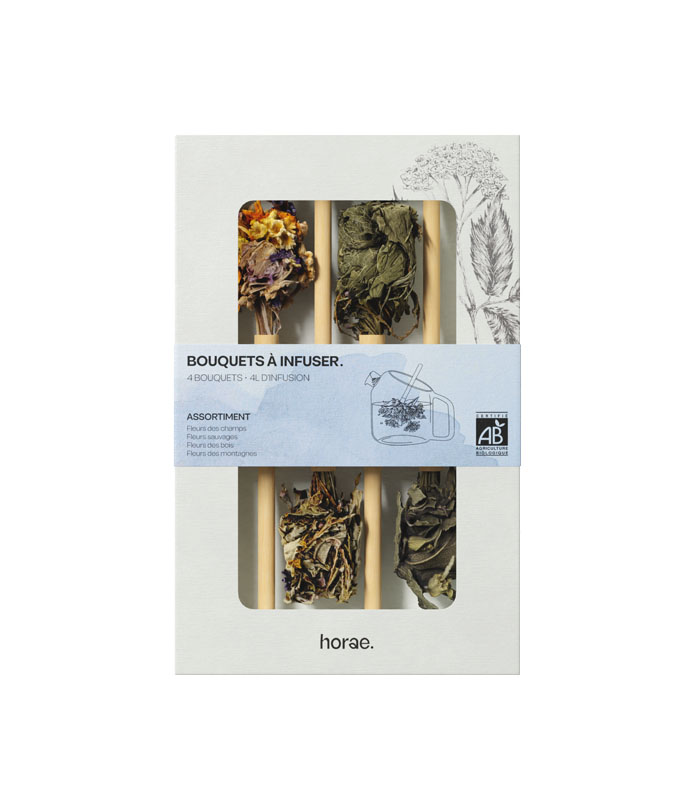 Coffret de 4 bouquets à infuser en Théière Bio x10 Horae