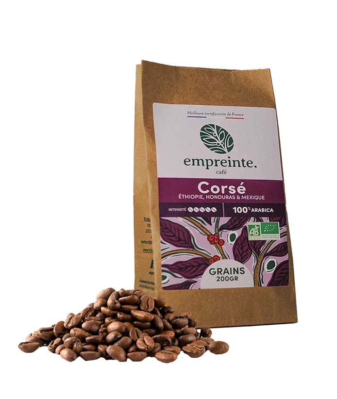 [15517] Café Corsé 200g GRAINS Bio x6 Empreinte