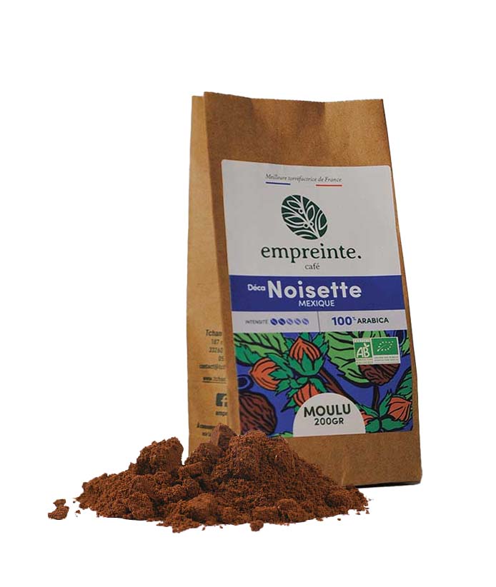 [15340] Café Décaféiné NOISETTE 200g MOULU Bio x6 Empreinte