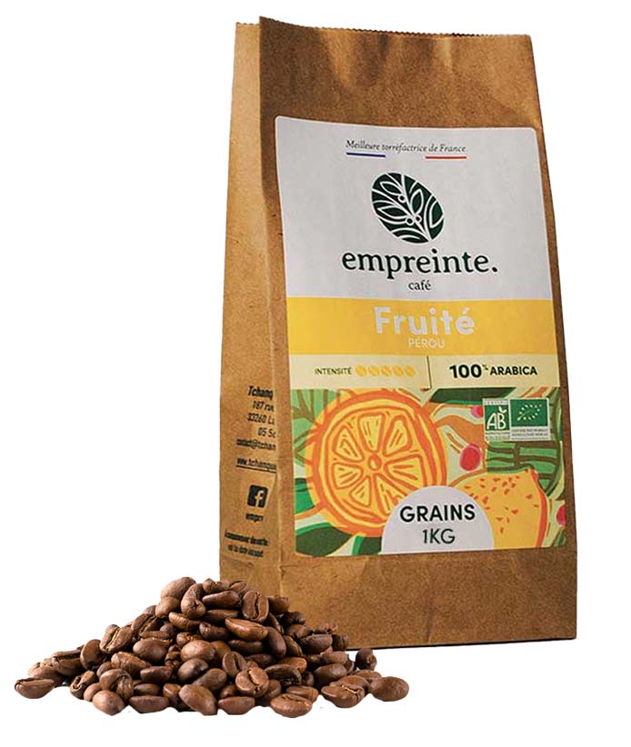 [15388] Café FRUITE 1Kg GRAINS Bio x6 Empreinte
