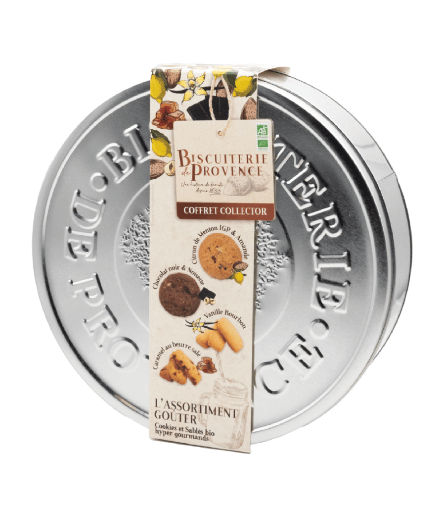 [29715] Boîte métal prestige goûter 330g X8 Biscuiterie de Provence