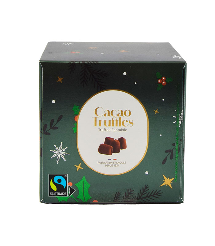 [90128] Ballotin noel Truffes nature Fair Trade 200g x24 Mathez