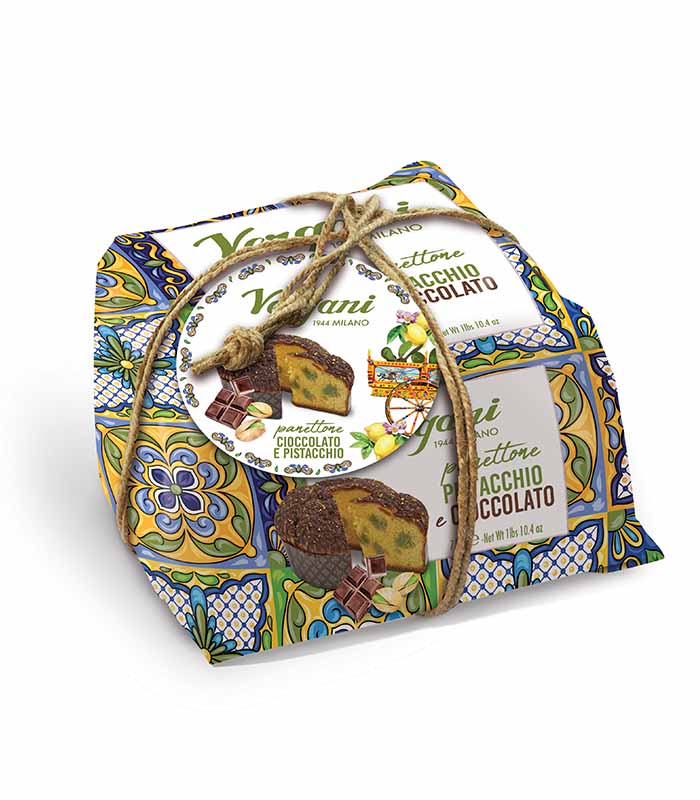 Panettone Pistache et Chocolat 750g Voyage en Sicile x6 Vergani