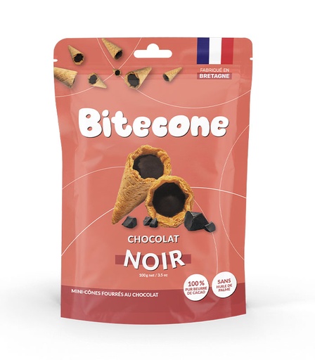 [88058] Mini cônes fourrés au chocolat noir 100g x15 BITECONE