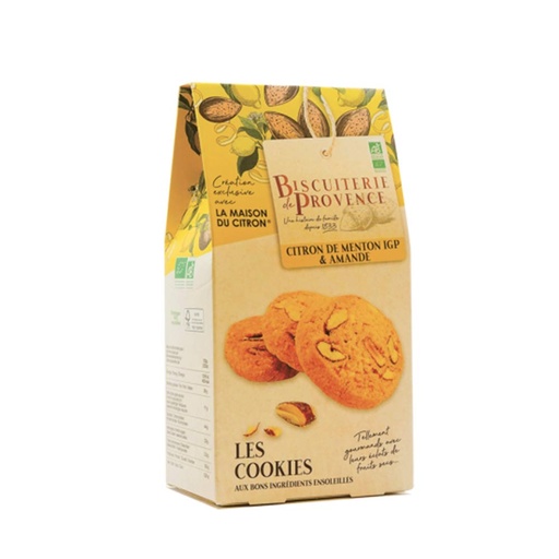 [92075] Cookies Citron & Amande Bio 120g x10 Biscuiterie de Provence