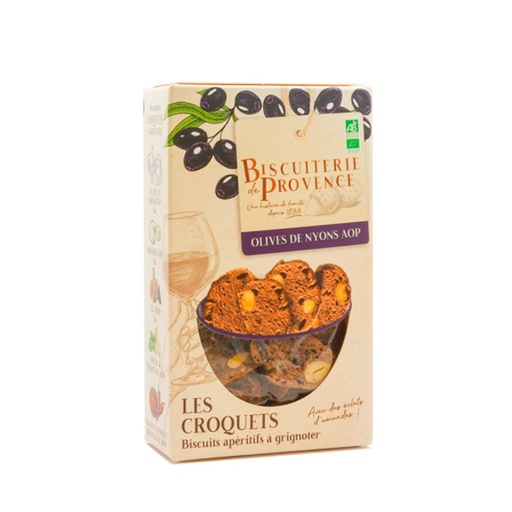 [92007] Croquets Olives de Nyons Bio 90g x10 Biscuiterie de Provence