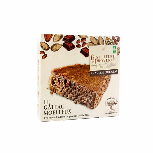 [22206] Gâteau moelleux Amandes et Chocolat Bio 225g x10 Biscuiterie de Provence