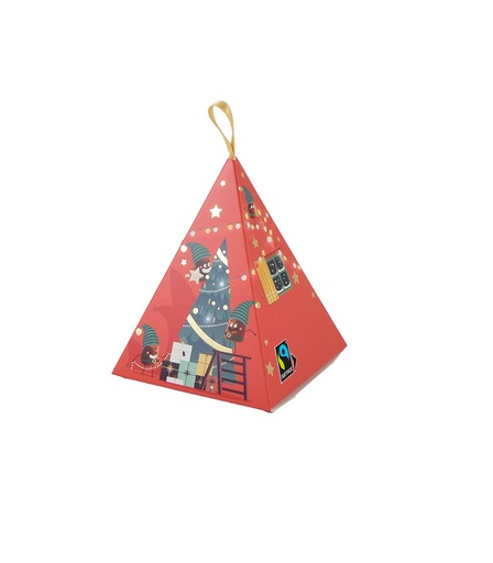 [90135] Mini Truffes Pyramide Noel NATURE Fair Trade 35g x24 Mathez