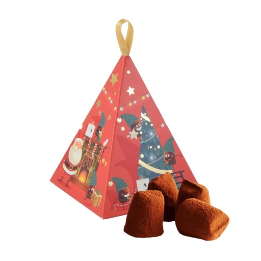 [90135] Mini Truffes Pyramide Noel NATURE Fair Trade 35g x24 Mathez
