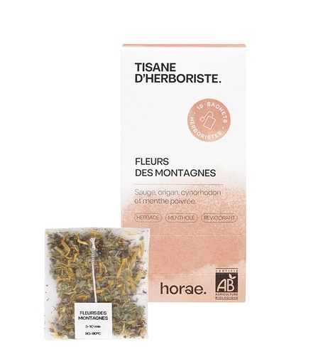 [50639] Tisane d'herboriste Bio - Fleurs des montagnes 15 sachets x6 Horae