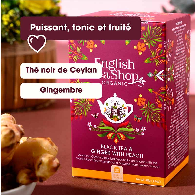 Thé noir Gingembre & Pêche Bio English Tea Shop