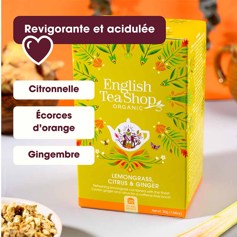 Infusion Citronnelle, Agrumes, Gingembre Bio English Tea Shop