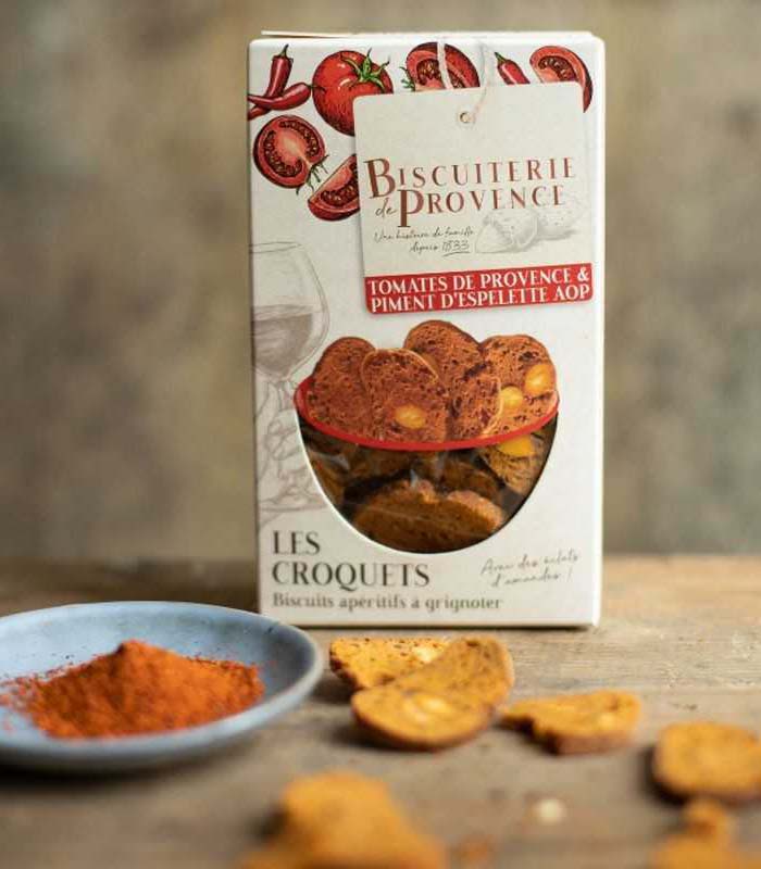 Croquets Tomates Provences & Piment Espelette 90g x10 Biscuiterie de Provence