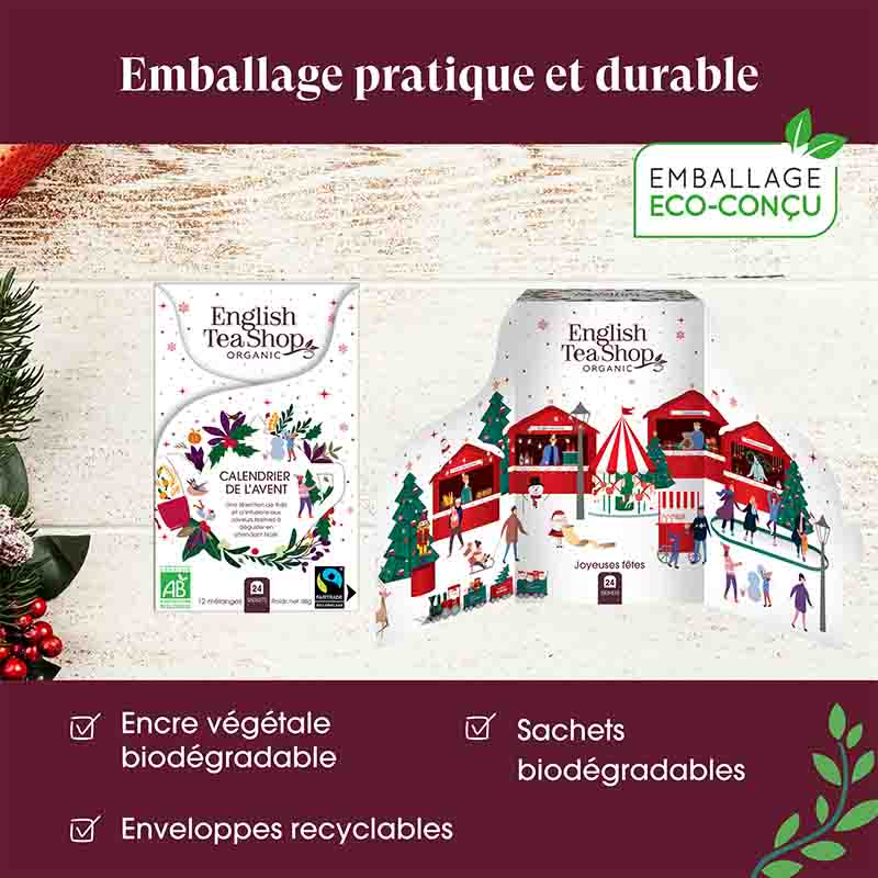 Calendrier de l’Avent Mini Blanc Bio 24 sachets x6 ETS