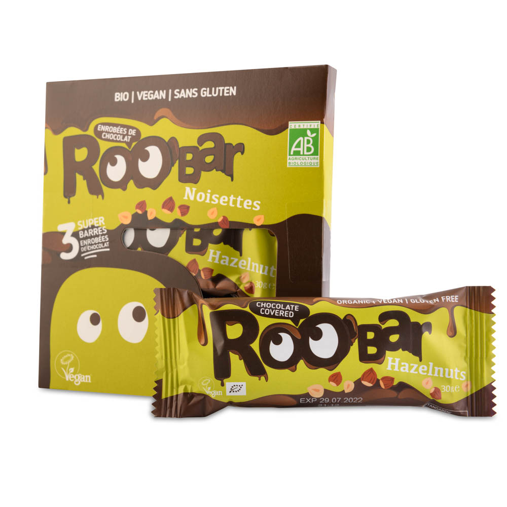 Tripack Noisettes Enrobée de Chocolat Bio 3x30g x10