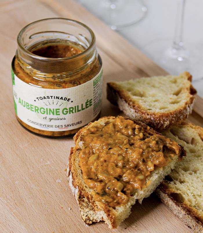 Toastinade d'aubergine grillée et graines bio 90g x12 La Conserverie des Saveurs
