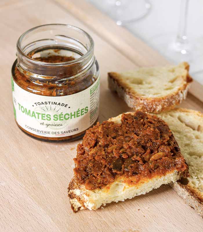 Toastinade de tomates séchées et graines bio 90g x12 La Conserverie des Saveurs
