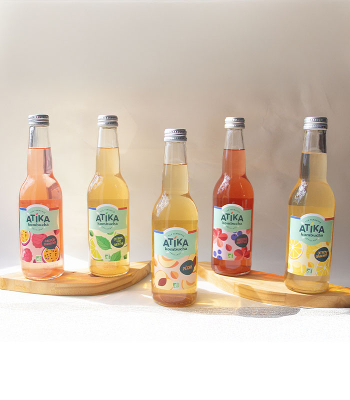 Kombucha Passion framboise Bio 33cl x12 Atika