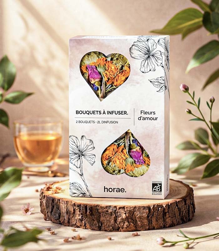 2 Bouquets à infuser en théière - Fleurs d'Amour Bio x6 Horae