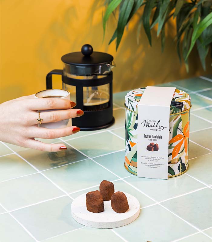 Boîte déco Jungle - Truffes Nature 250g - x12 Mathez