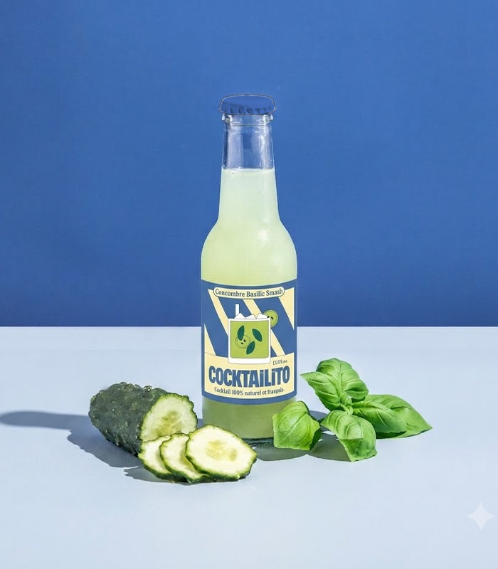 Pack 4 Concombre Basilic Smash 200ml (12,5% Alc.) - x6 Cocktailito