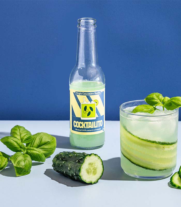 Pack 4 Virgin Basilic Concombre 200ml (0% Alc.) - x6 Cocktailito