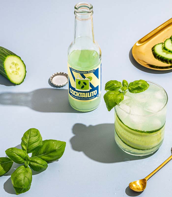 Pack 4 Virgin Basilic Concombre 200ml (0% Alc.) - x6 Cocktailito