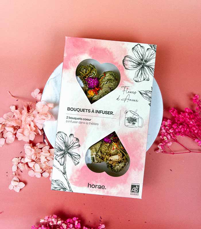 2 Bouquets à infuser en théière - Fleurs d'Amour Bio x6 Horae