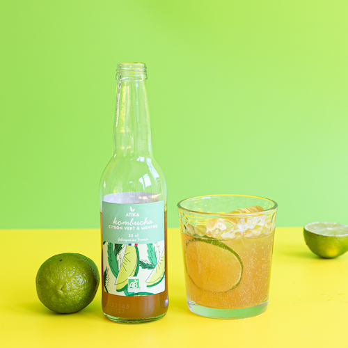 Kombucha Citron Menthe Bio 33cl x12 Atika