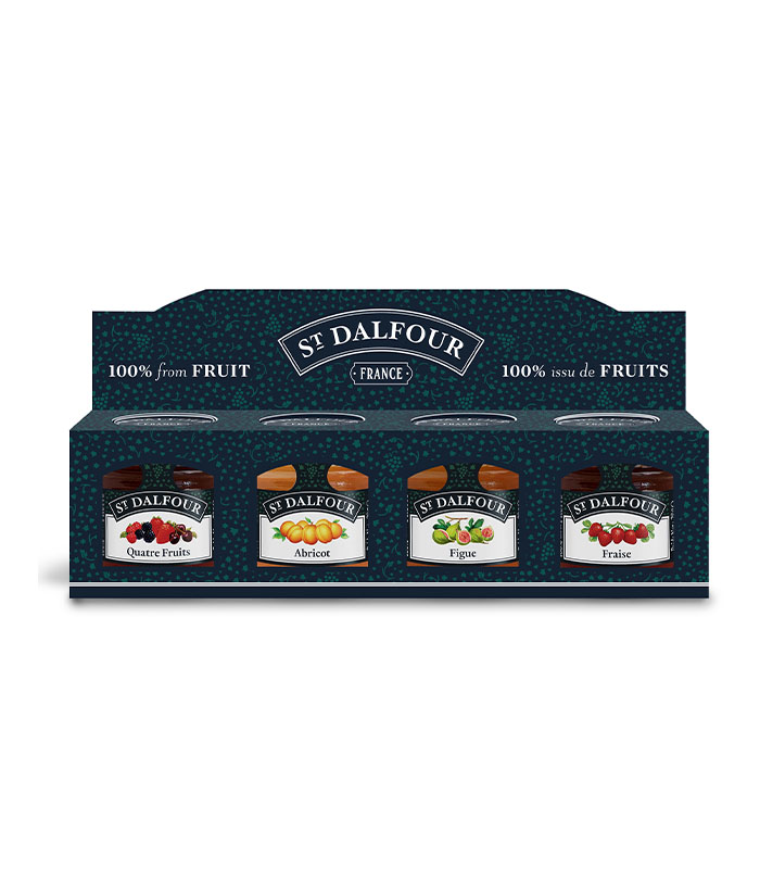 Coffret 4x28g - Fraise , Abricot, 4 Fruits, Figue - x10 St Dalfour
