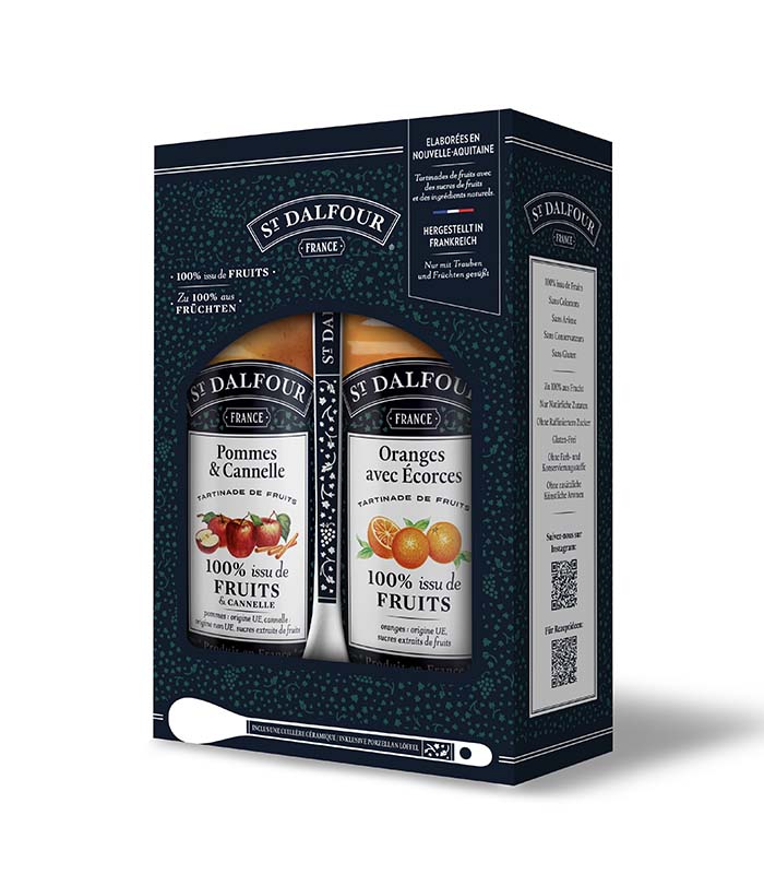 Coffret 2x284g Pomme/Cannelle, Orange - x12 St Dalfour