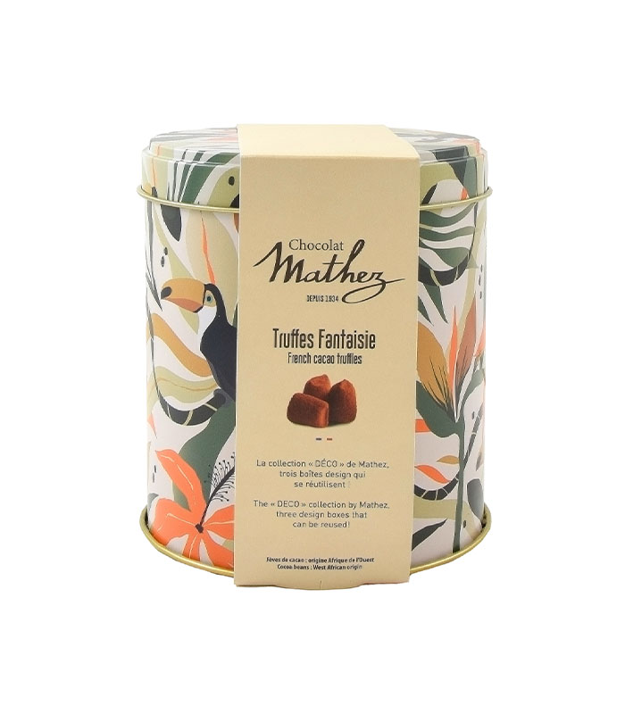 Boîte déco Jungle - Truffes Nature 250g - x12 Mathez