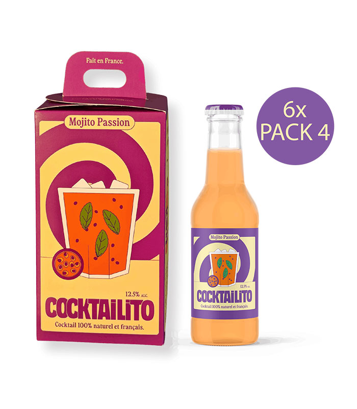 Pack 4 Mojito Passion 200ml (12,5% Alc.) - x6 Cocktailito