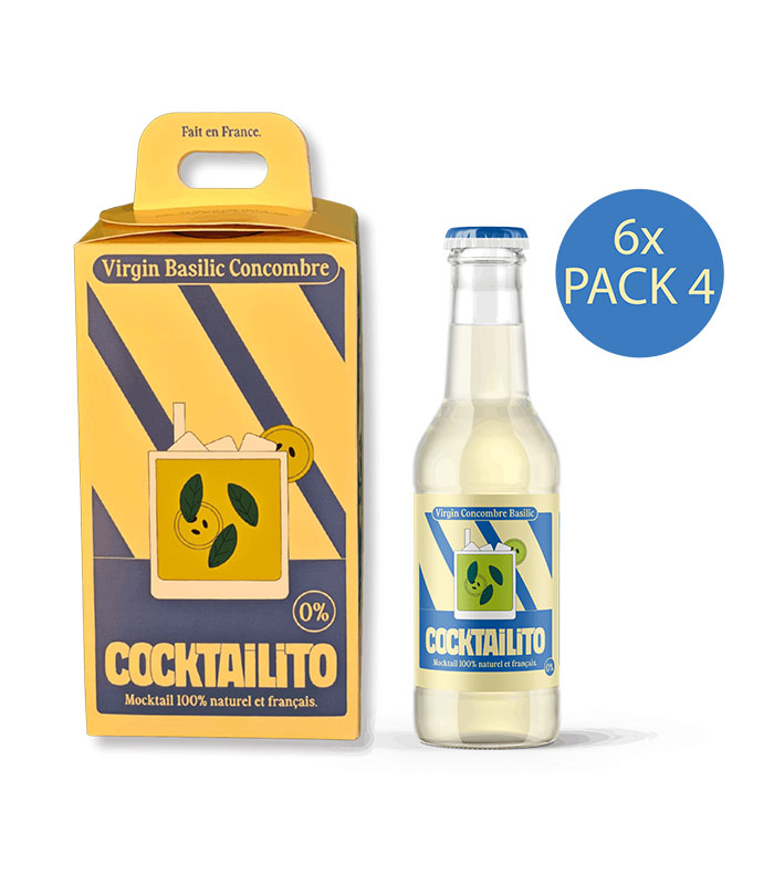 Pack 4 Virgin Basilic Concombre 200ml (0% Alc.) - x6 Cocktailito