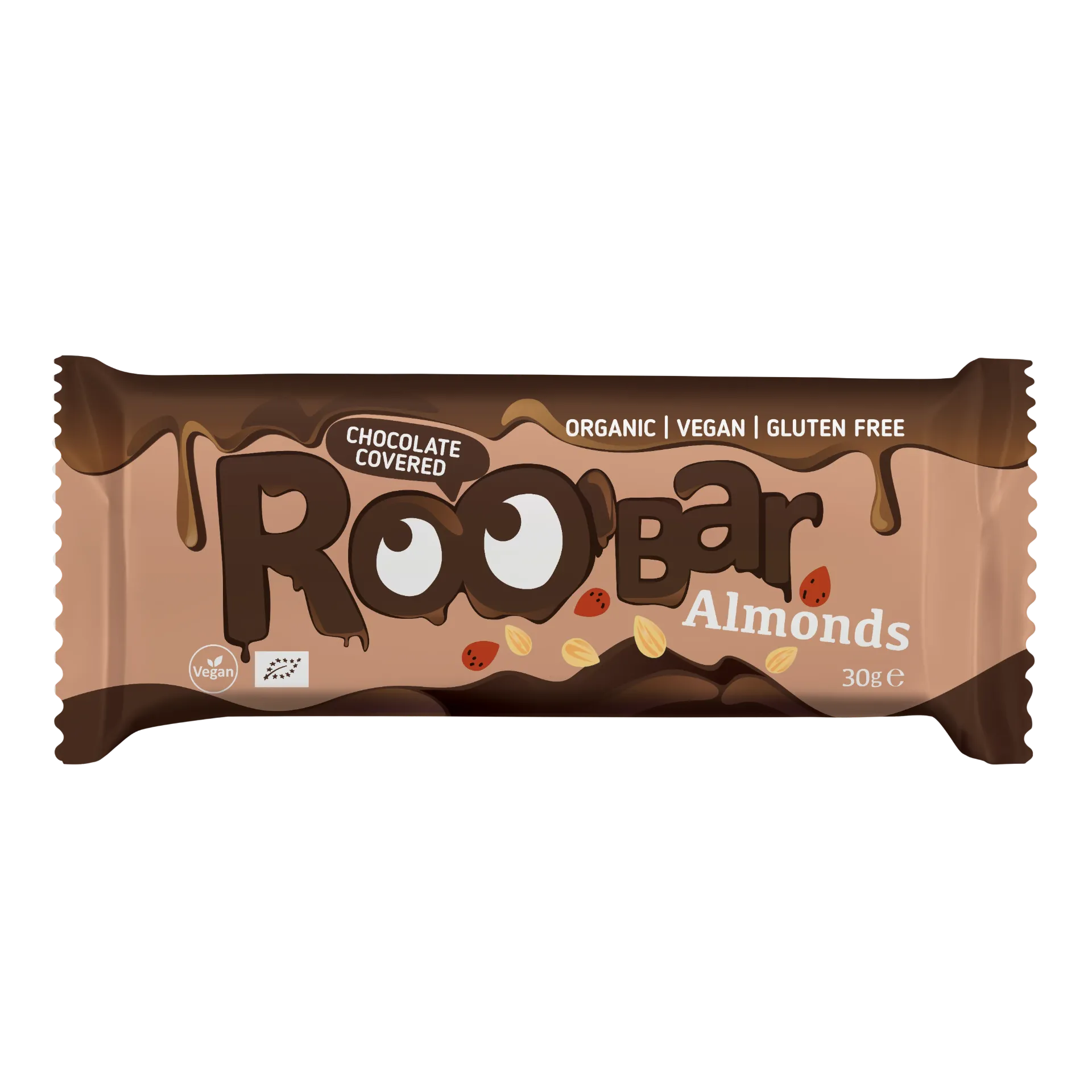 Barre bio aux amandes enrobée de chocolat 30g - x16 Roo'bar